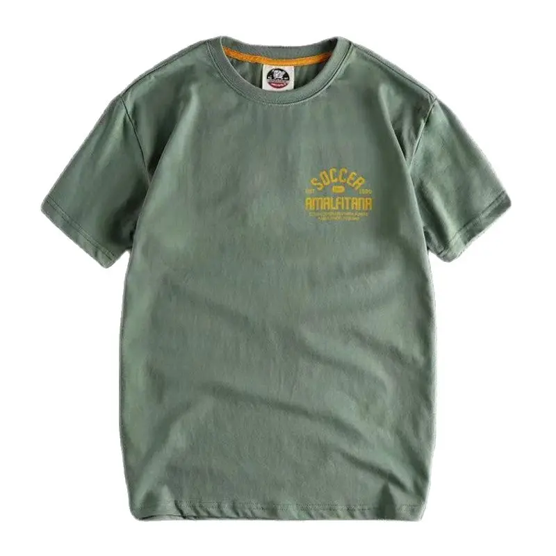 

Мужская хлопковая футболка с коротким рукавом, с круглым вырезом