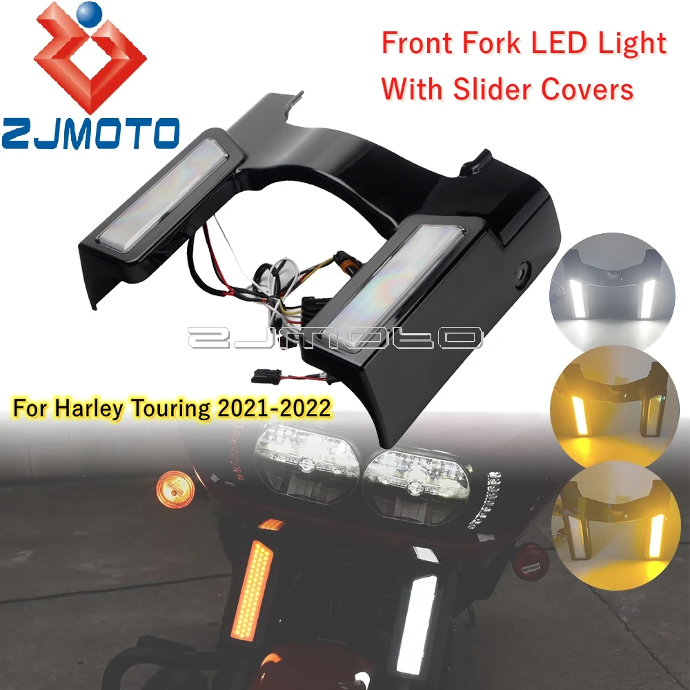 

Подсветка для мотоцикла со светодиодной Передней Вилкой и указателем поворота для Harley Touring Road King Electra Street Glide 2021-2022