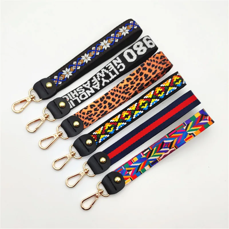 

Colorful Bag Handle Short Hand Strap Geometric Pattern Wrist Strap Key Cases Pendant Hand Carry Belt Bag Accessory 2022 New