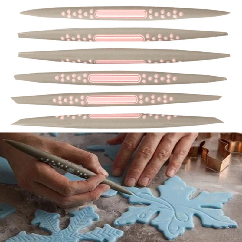 

6Pcs 12 Styles Baking Marking Patterns Icing Sugar Craft Cake Decorating Icing DIY Fondant Cookie Chocolates Decor Pen Carving