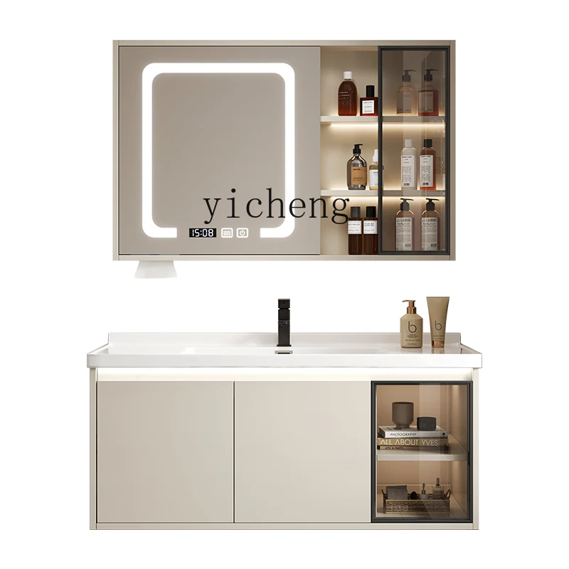 

YY Ceramic Integrated Bathroom Cabinet Combination Light Luxury Wash Basin Cabinet Washbasin