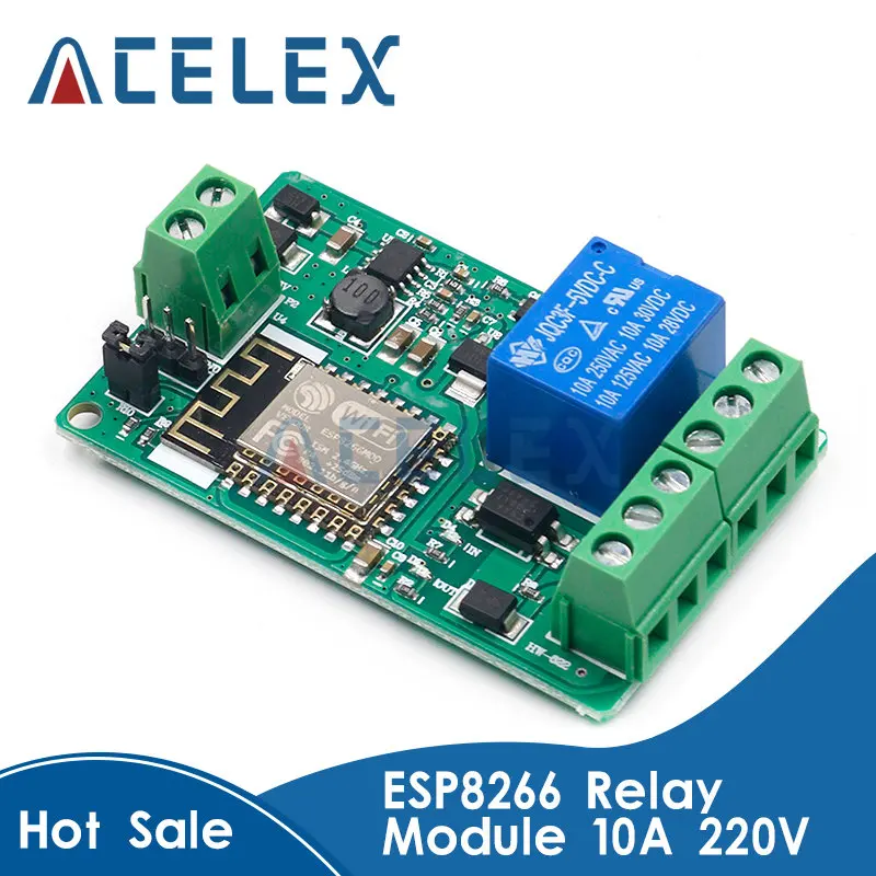 ESP8266 Relay Module 10A 220V Network Relay WIFI Module Input DC 7V~30V 4 Layers Board TVS Input Automatic Protection