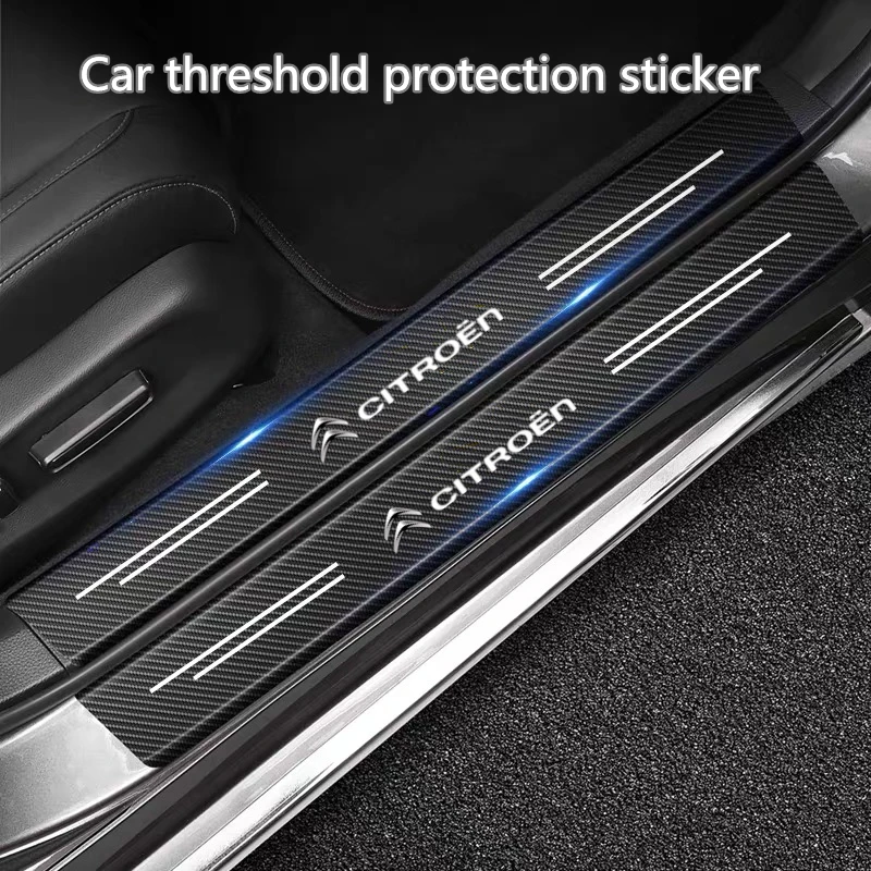 

Carbon Fiber Car Threshold Protection Sticker Auto Trunk Anti Scratch Decal For Citroen C2 C3 C4 C5 X7 Berlingo Xsara Picasso