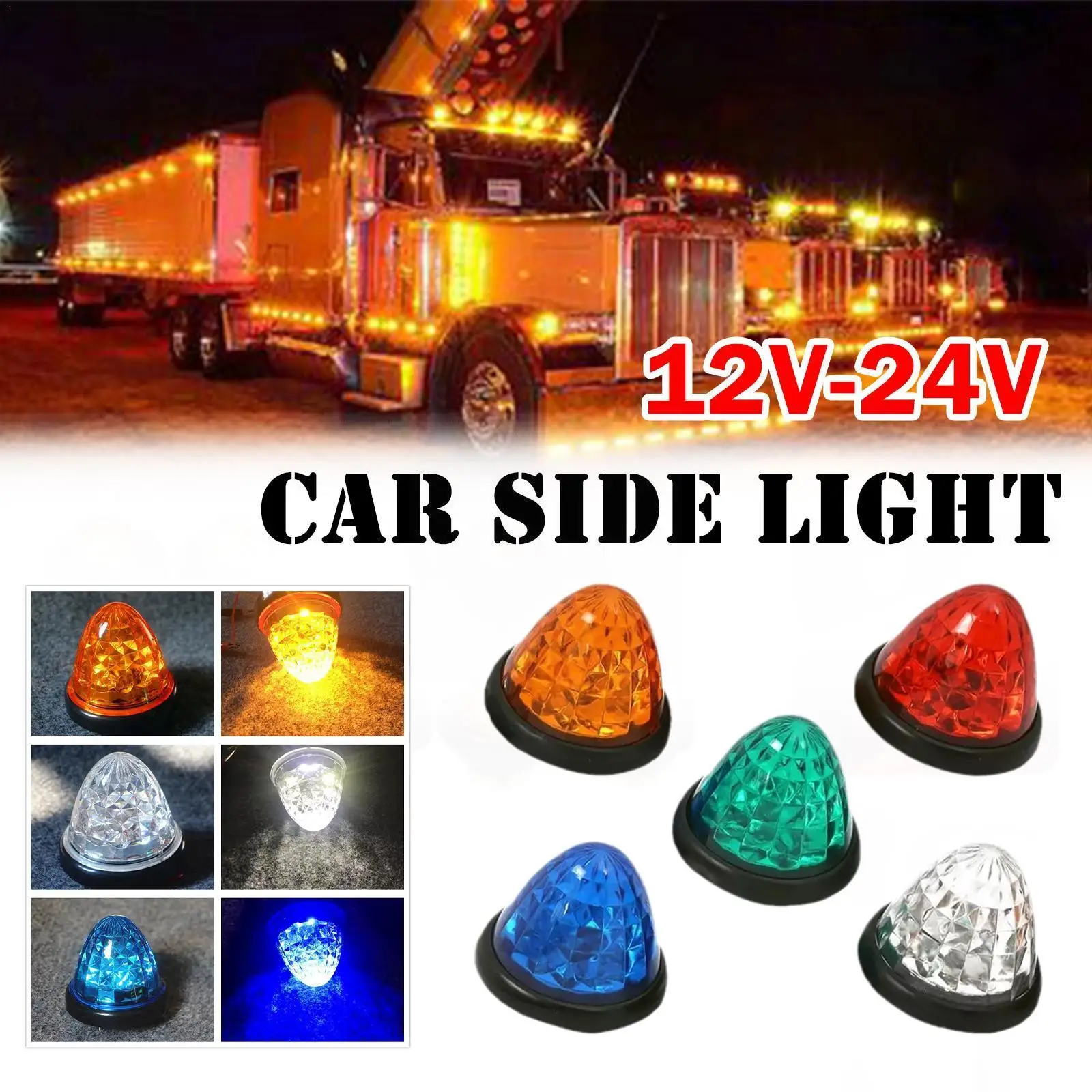 

Car Side Marker Light 12V 24V Auto Clearance Side Marke Turn Tail Lamp Signal Indicator Light Warning Rear Parking W5V4
