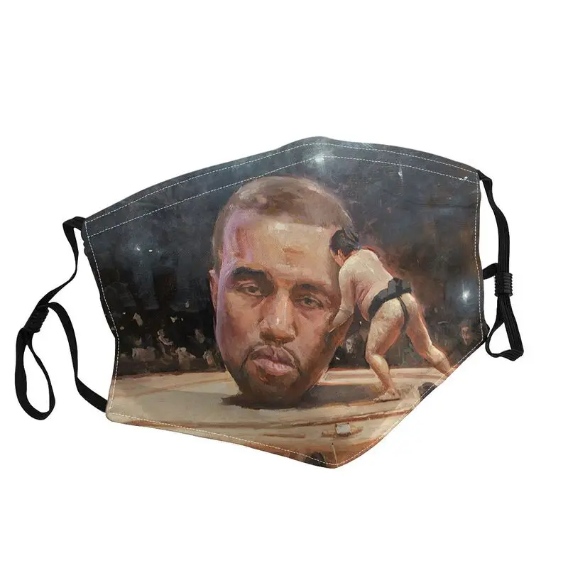 

Маска для лица Kanye West Sumo Meme моющаяся Пылезащитная для взрослых