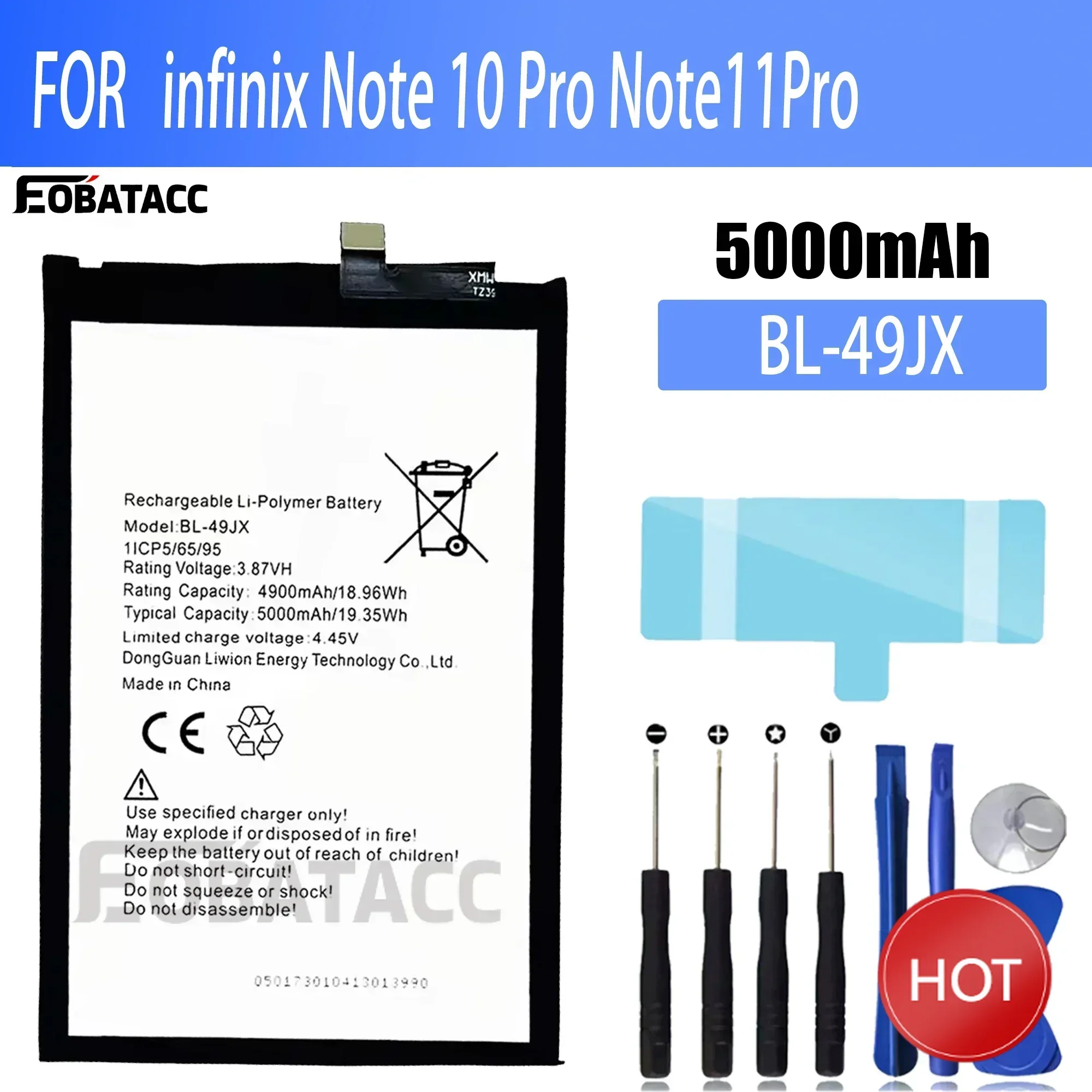 100% New Original Battery BL-49JX For infinix Note 10 Pro Note11Pro Zero 5G + Free Tools