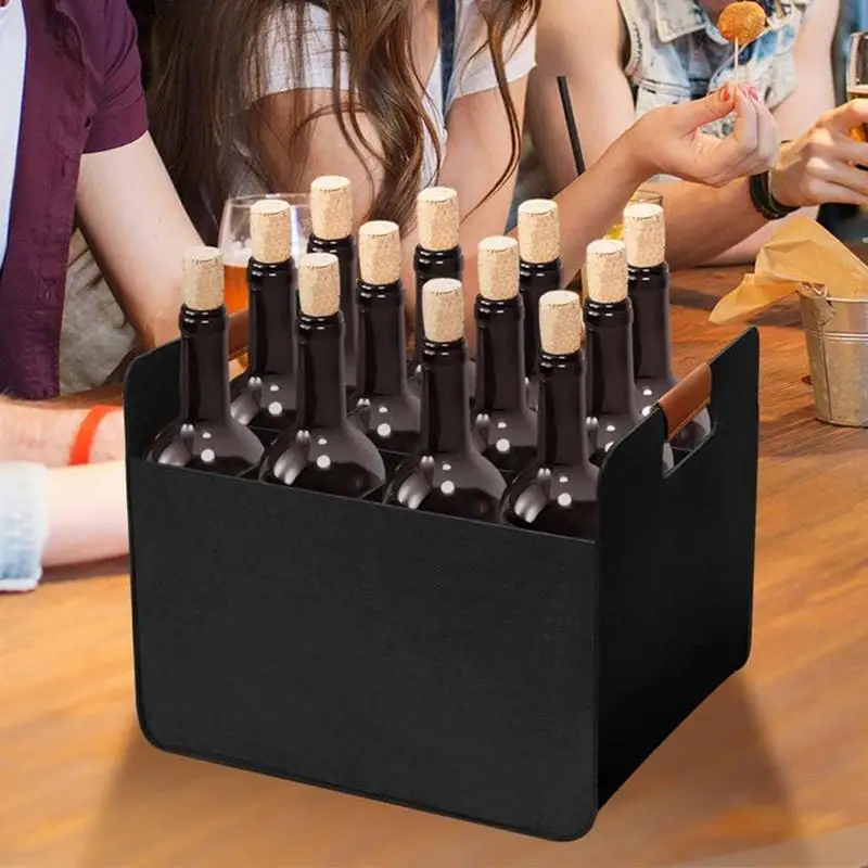 Портативная сумка для вина 12 бутылок сумка-переноска из войлока складная