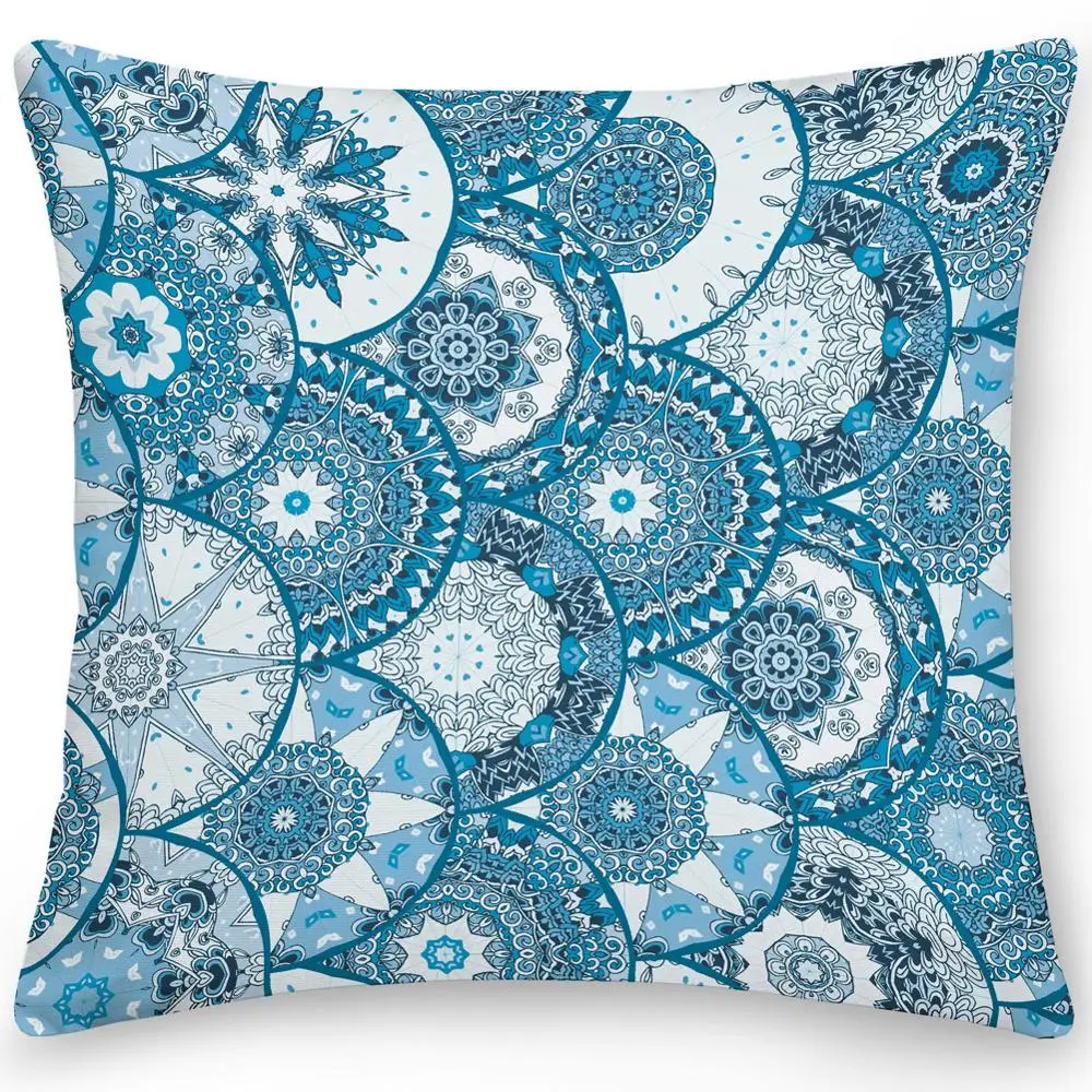 

Pillow Case Peach Skin Square Cushion Cover Throw Pillow Ethnic Flower Bohemian Office Sofa Pillows Home Decor Funda Cojines