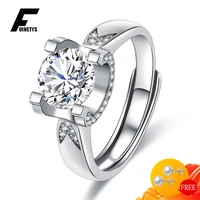 fashion 925 silver jewelry ring with cubic zirconia gemstones open finger rings for women wedding engagement accessories party