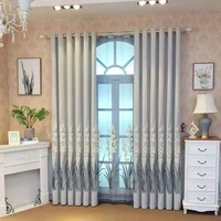 new bamboo artificial hemp laser embroidered daffodils embroidered curtains window screens living room bedroom blackout curtains