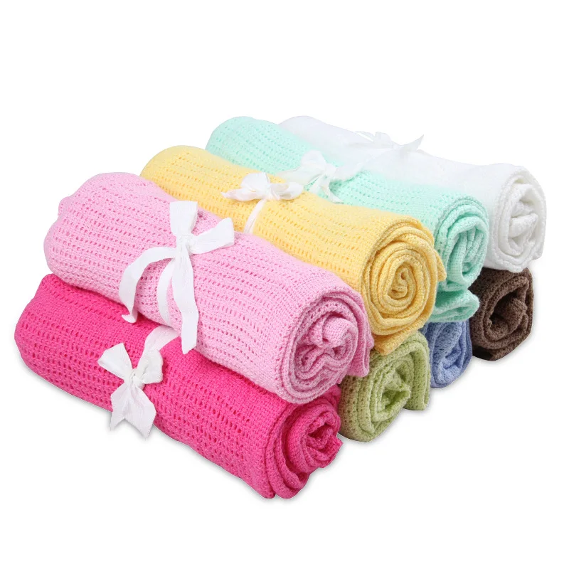 

Baby knittd blankets Breathable Cotton newborn envelope 80*100cm Swaddle Summer Infant Wrap crib cot baby stroller accessories