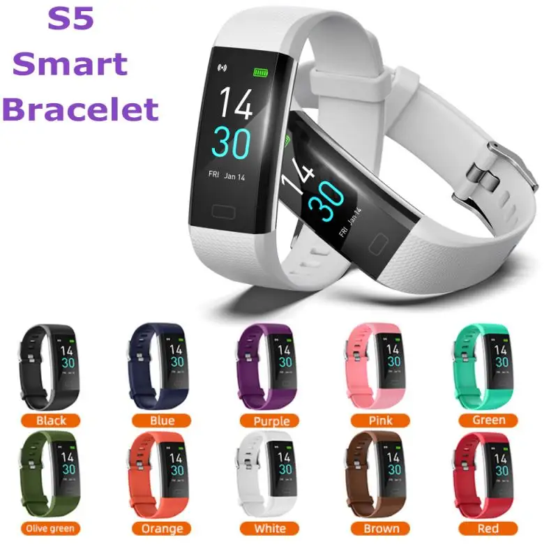 

S5 Sports Smart Wristband Watch Heart Rate Blood Pressure And Body Temperature Monitoring Ip68 Waterproof Bracelet Men 's Women