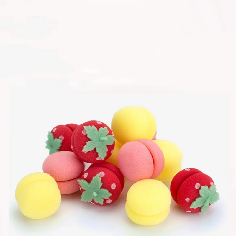 6 шт. бигуди с шариками женские клубничные шарики для сна спиральный валик из