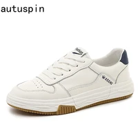 autuspin classic womens skateboard sneakers 2022 spring summer genuine leather flats shoes office lady street style footwear