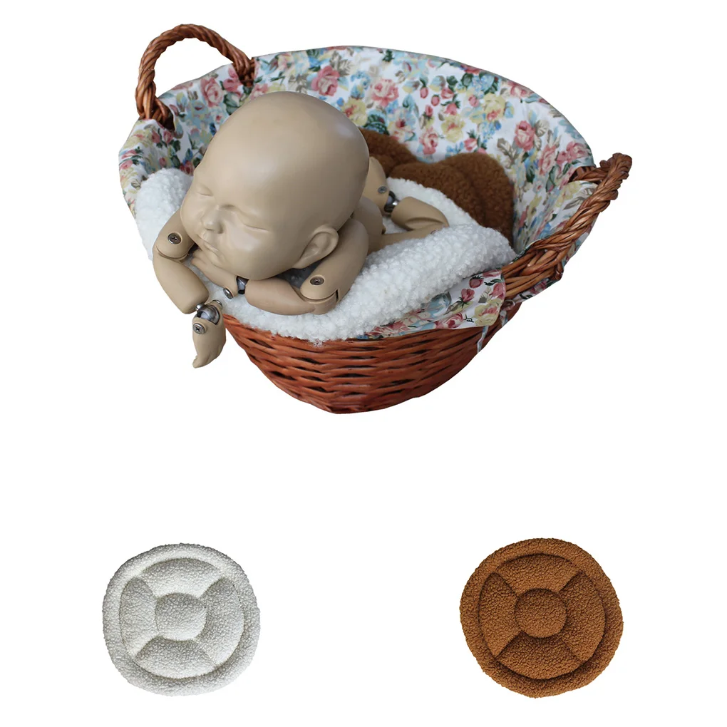 

Newborn Baby Photography Props Floor Basket Cradle Blanket Toddler Photo Shooting Background Infant Carpet Mat