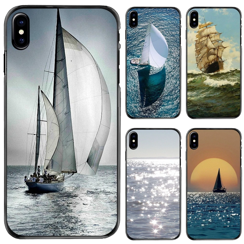 

Blue Heaven Sailboat Sailing sunset Hard Phone Case For Apple iPhone 11 12 13 14 Pro MAX Mini 5 5S SE 6 6S 7 8 Plus 10 X XR XS