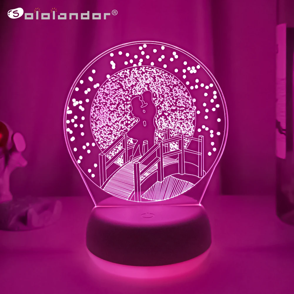 

Novelty 3D Lamp Illusion Night Light Valentine'S Day Creative Proposal Gifts LED Bedside Table Lamp Bedroom Desktop Decoration