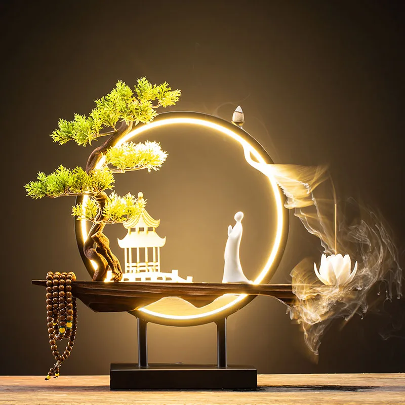 

Ramadan Modern Incense Burner Orthodox Lamp Zen Garden Incense Sticks Electronic Figure Lotus Encensoir Home Decorating Items