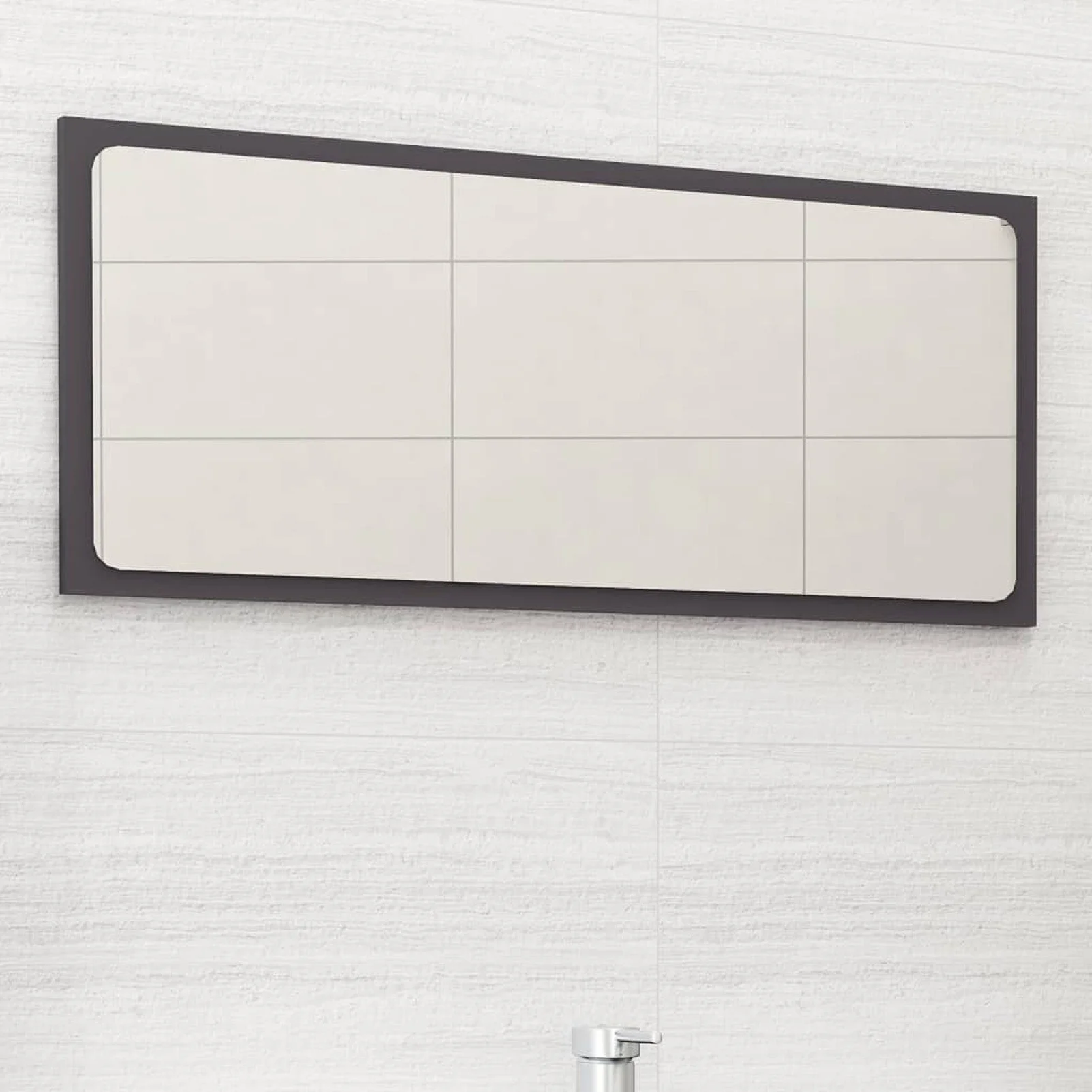 

Bathroom Mirror Gray 31.5"x0.6"x14.6" Chipboard