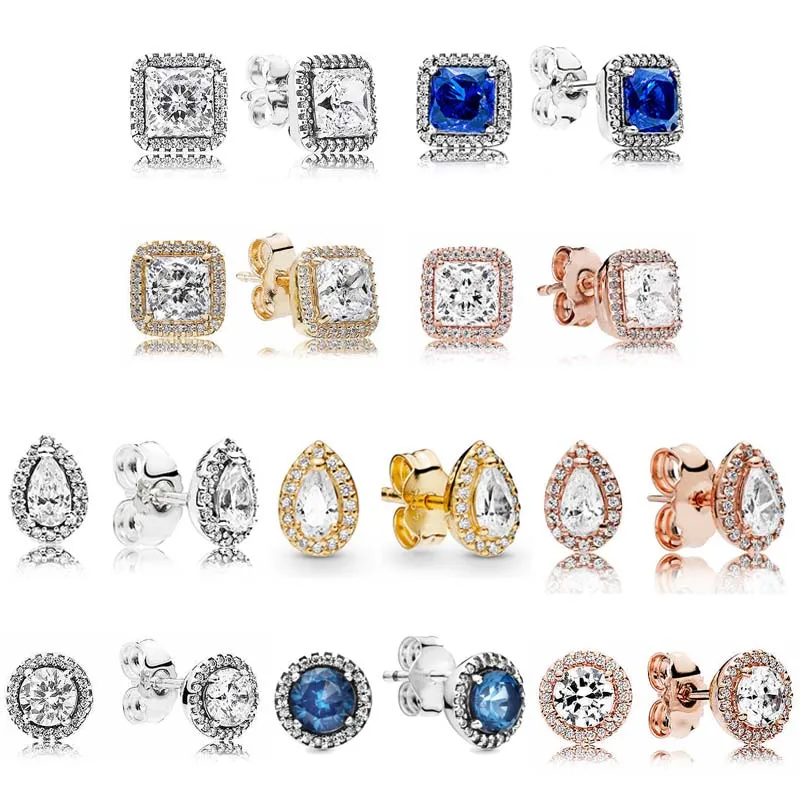 

Женские серьги-капельки из серебра 925 пробы с кристаллами