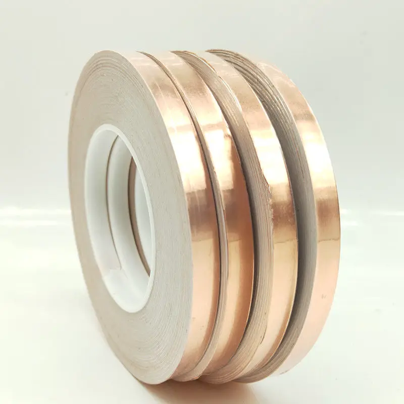 

Single Conductive Copper Foil Tape Adhesive Shielding 0.1mm LED Phone Thick Transformer Sticker Radiation Protection