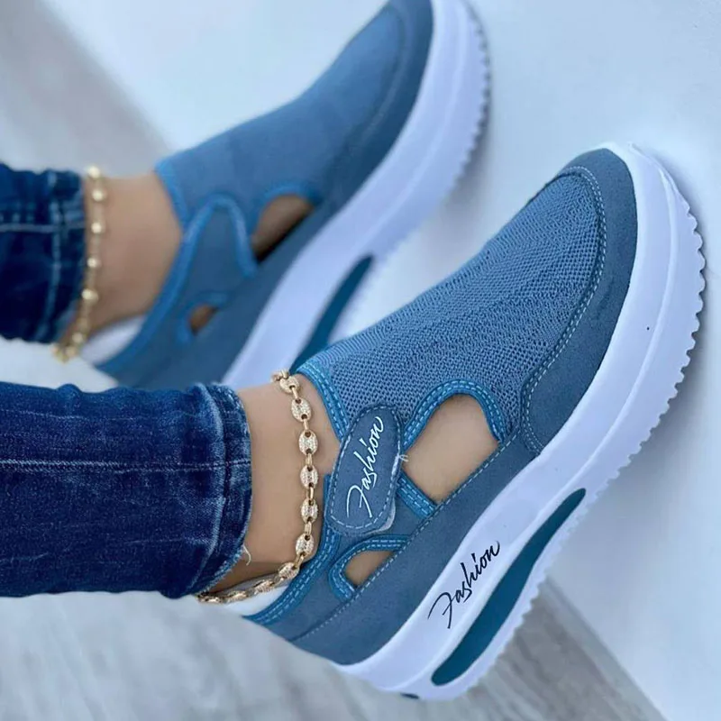

Ladies Solid Color Wedge Sneakers Mesh Breathable Comfortable Woman Tennis Shoes Outdoor Lightweight Fashion Female Casual Shoes