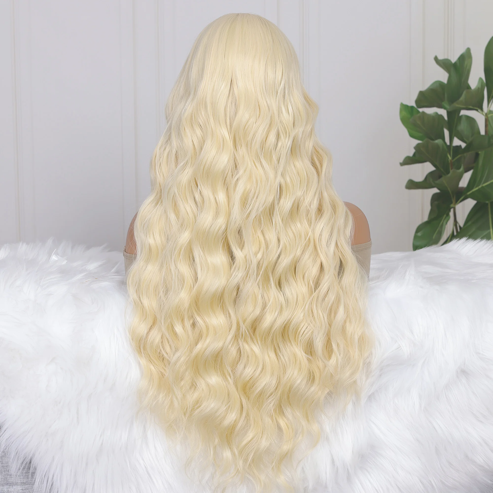 613 Полноразмерный Светлый Синтетический Прозрачный Парик 13X4 Фронтальная Сетка