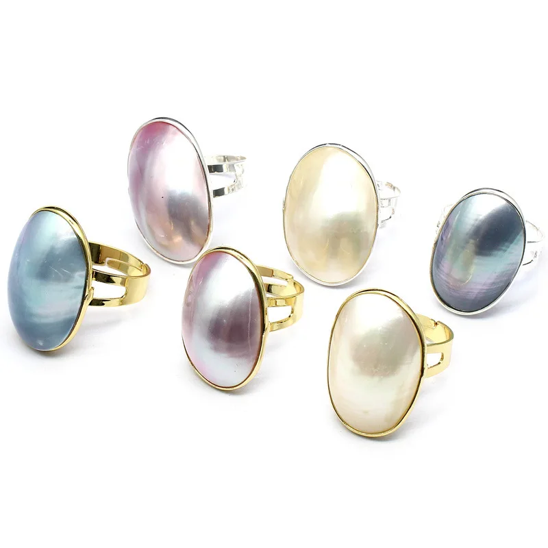 Овальный кулон в виде ракушки Mabe для женщин ожерелье сделай сам натуральный