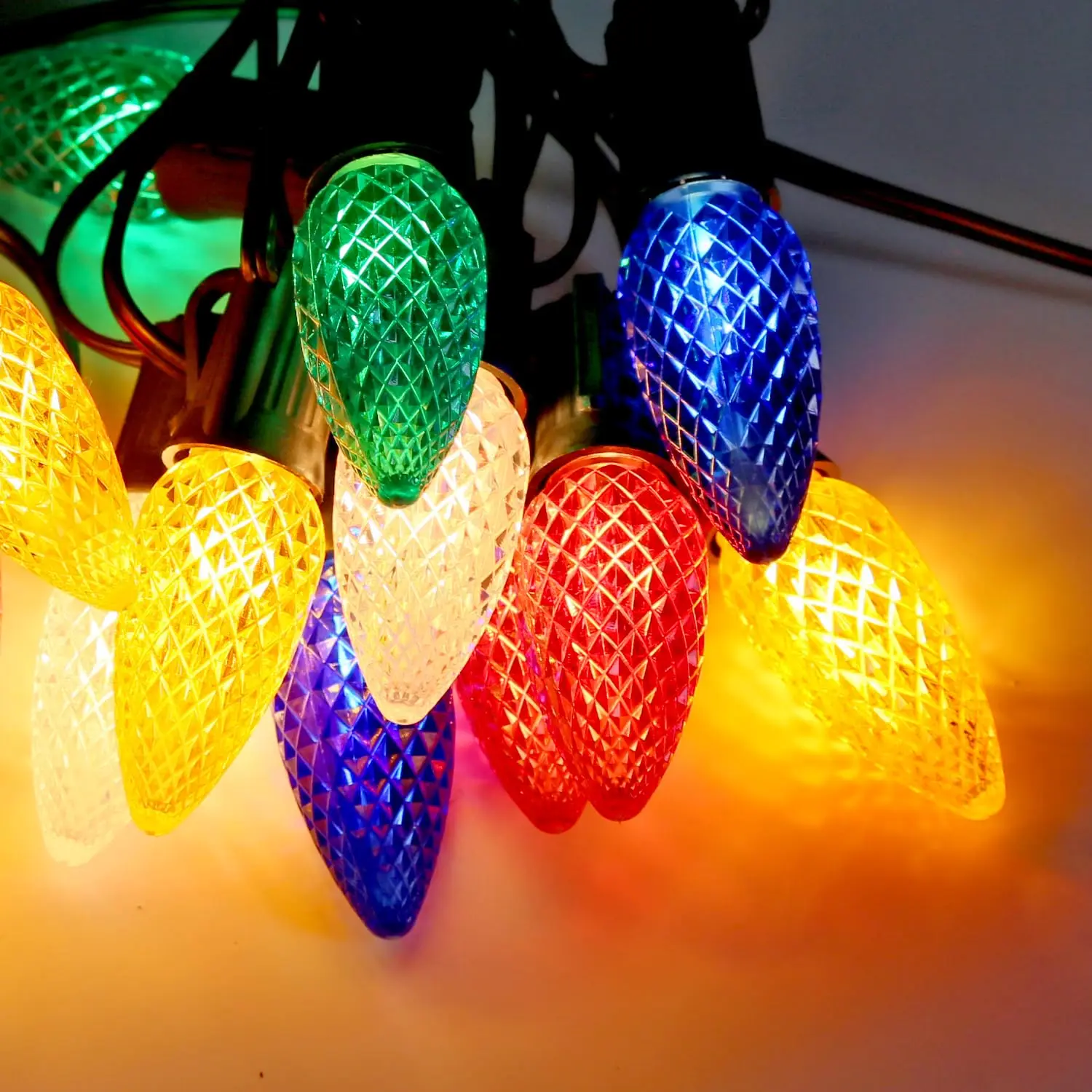 GANRILAND RGB светодиодные гирлянды C7 50 футов