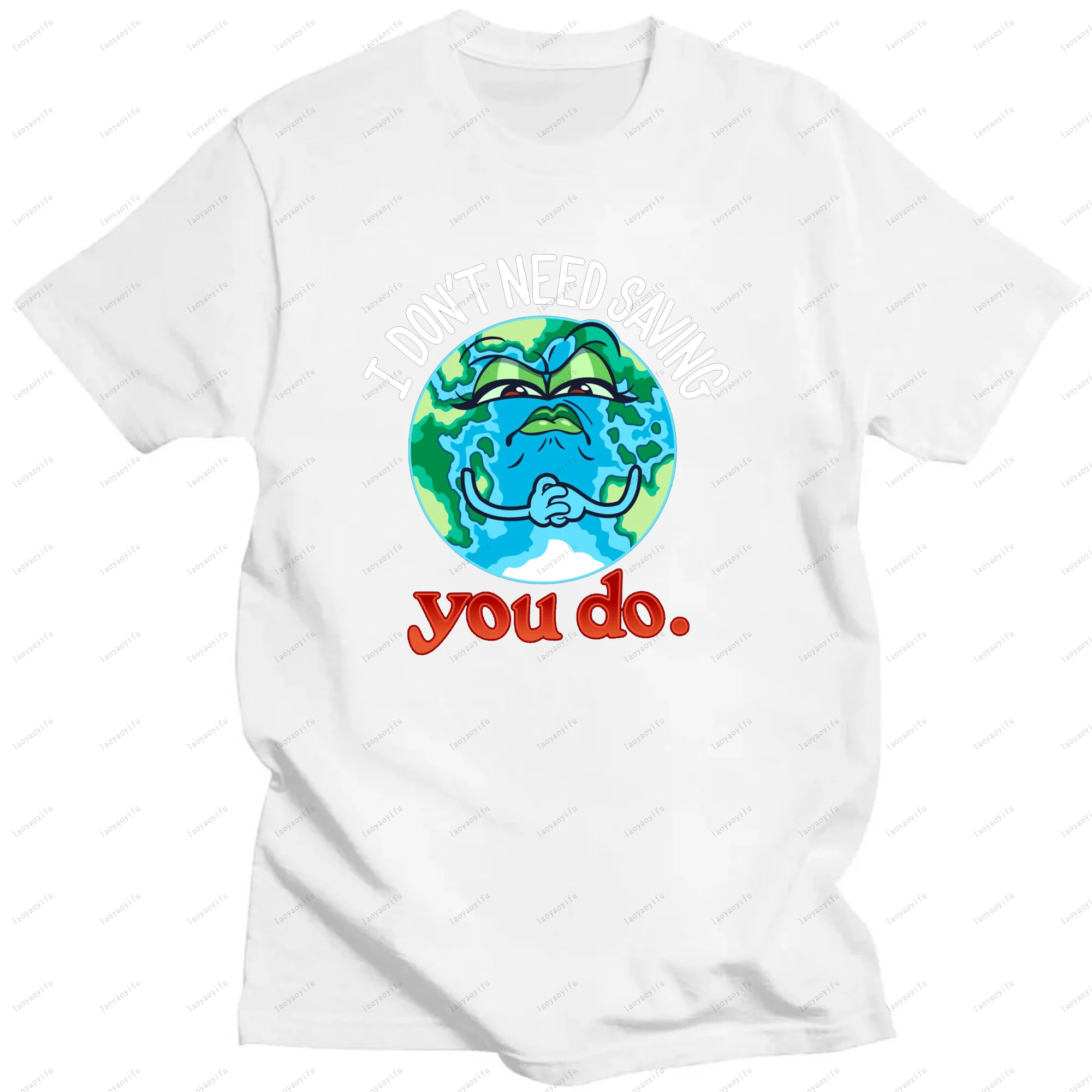 Мужская дышащая футболка с принтом для защиты окружающей среды удобная и модная