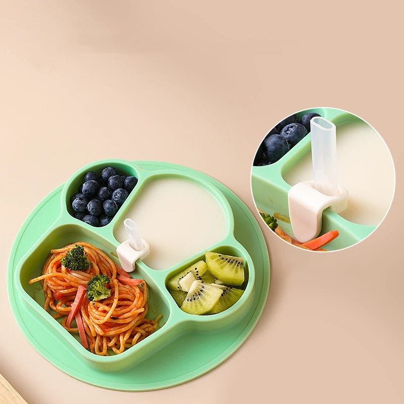 

Safe Children's Tableware Plate Baby Silicone Dishes Cartoon Non-slip Feeding Bowl BPA Free Kids Dinner Plate Baby Accessories