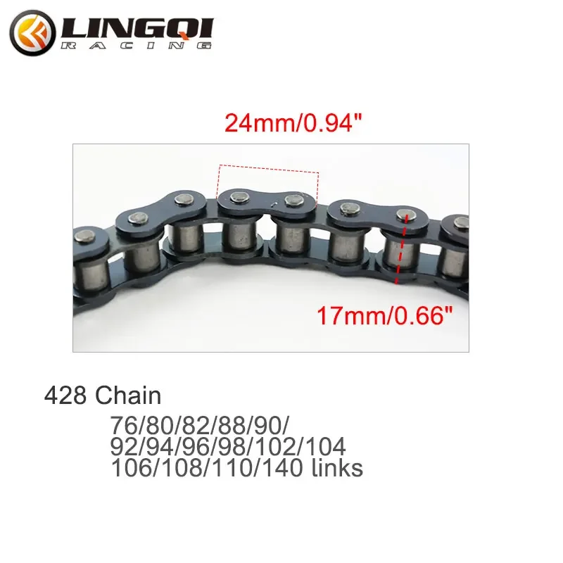 Цепные скутеры LINGQI 428 76 80 82 88 90 92 94 96 98 102 104 106 108 110 140L цепи Для вездехода