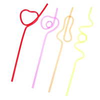 12pcs creative drink straws petg curved shape straws party childrens funny art straws drinking straw birthday party supplies