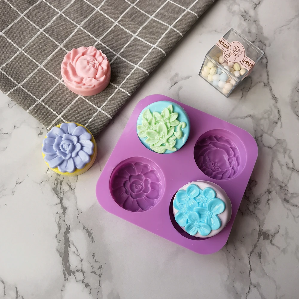 

Flower Silicone Soap Molds Homemade Soap Mold Muffin Pudding JellyBrownie and Cheesecake Handmade Soap New Silicone Cake Mold