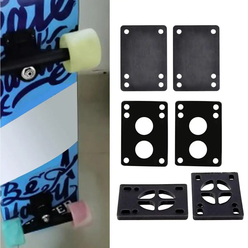 

2PCS Skateboard Longboard Shock Absorbing Pads Risers Wheel Accessory Black