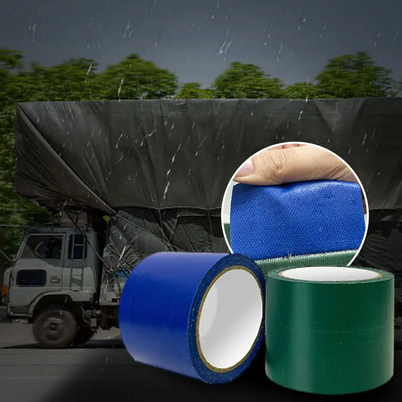 5M High Adhesive Tarpaulin Tape PVC Tent Repair Tape Rainproof Tarpaulin Adhesive Tape Outdoor Awning Repairing Tape Gummed Tape