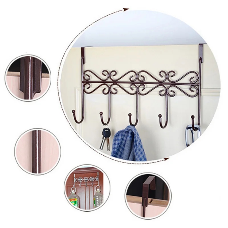 Door Hooks Hanger Wall Organizer Keys Hanger on Top Door Hooks for Bag Holder Clothes Coat Rack Towel Hooks Home Accessories images - 6