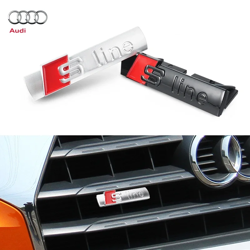 1 шт. накладка с логотипом передней решетки автомобиля для Audi Sline TT A1 A2 A3 A4 A5 A6 A7 A8 8P