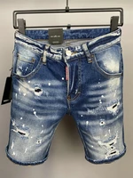 dsquared2 summer new popular jeans brand slim short jeans menwomen blue denim shorts with ripped 9825 1