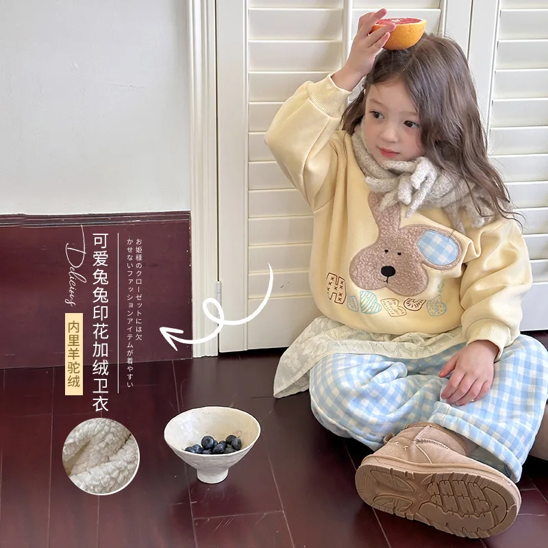 Комплекты для маленьких девочек плотные осенне-зимние толстовки милые