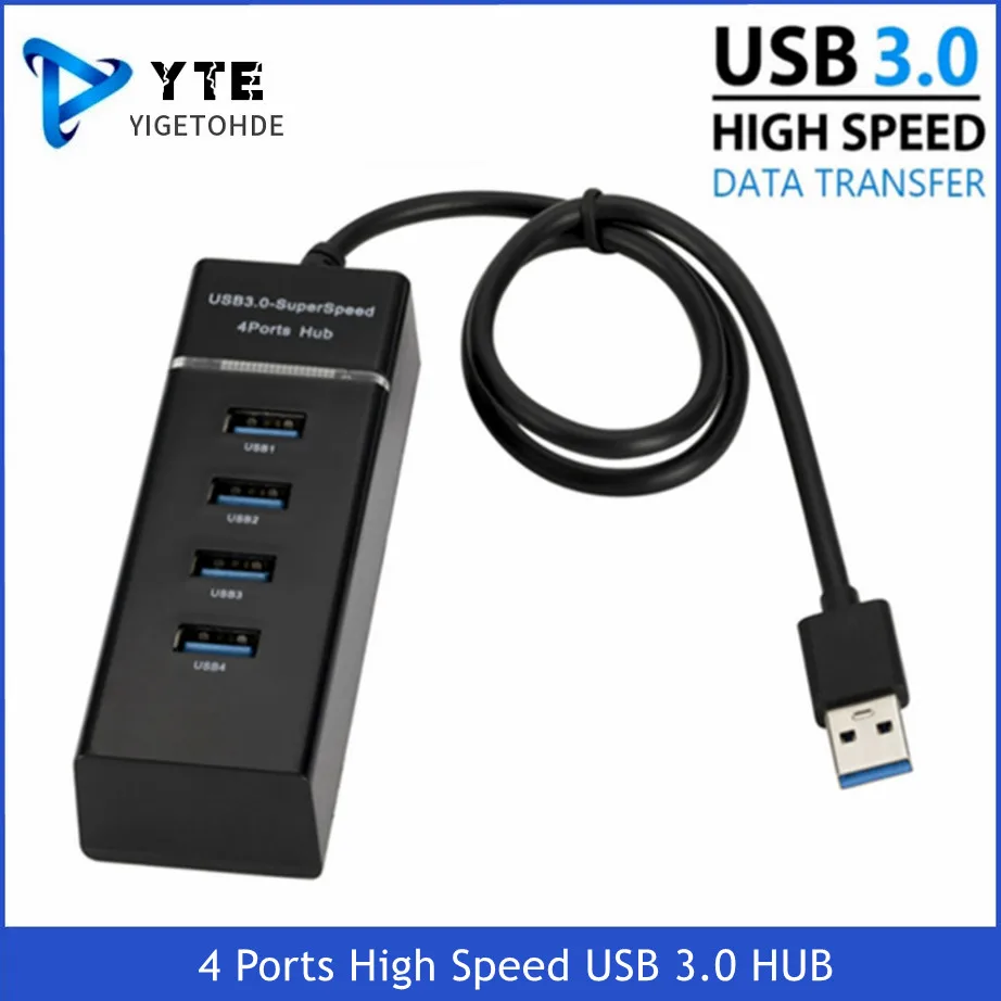 

YIGETOHDE 4 Ports High Speed HUB High-Speed 4 Port USB 3.0 Multi HUB Splitter Expansion For PC Desktop Laptop Adapter USB2.0 HUB