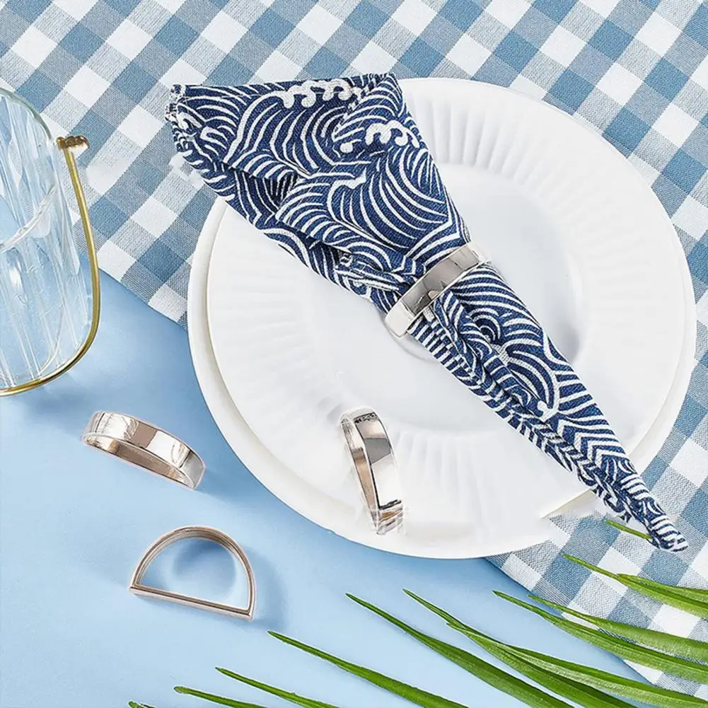 

12Pcs/Set Napkin Wrap Fashion Rust-free Polished Restaurant Supply Napkin Buckle Napkin Ring
