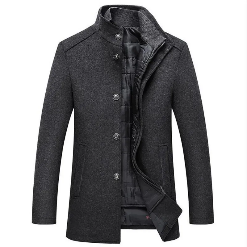 

2022 new arrival autumn winter high quality wool thicked trench coat men,men's wool jackets size M-3XL