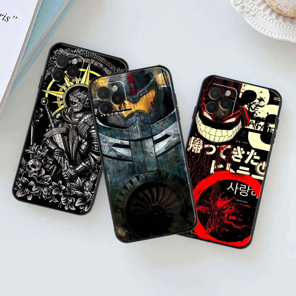 

Mecha Phone Case For iPhone 11 12 13 Pro MAX Mini 6 7 8 6S Plus X XR XS SE 2020 Soft TPU Warrior Funda Anime Cartoon Back Cover