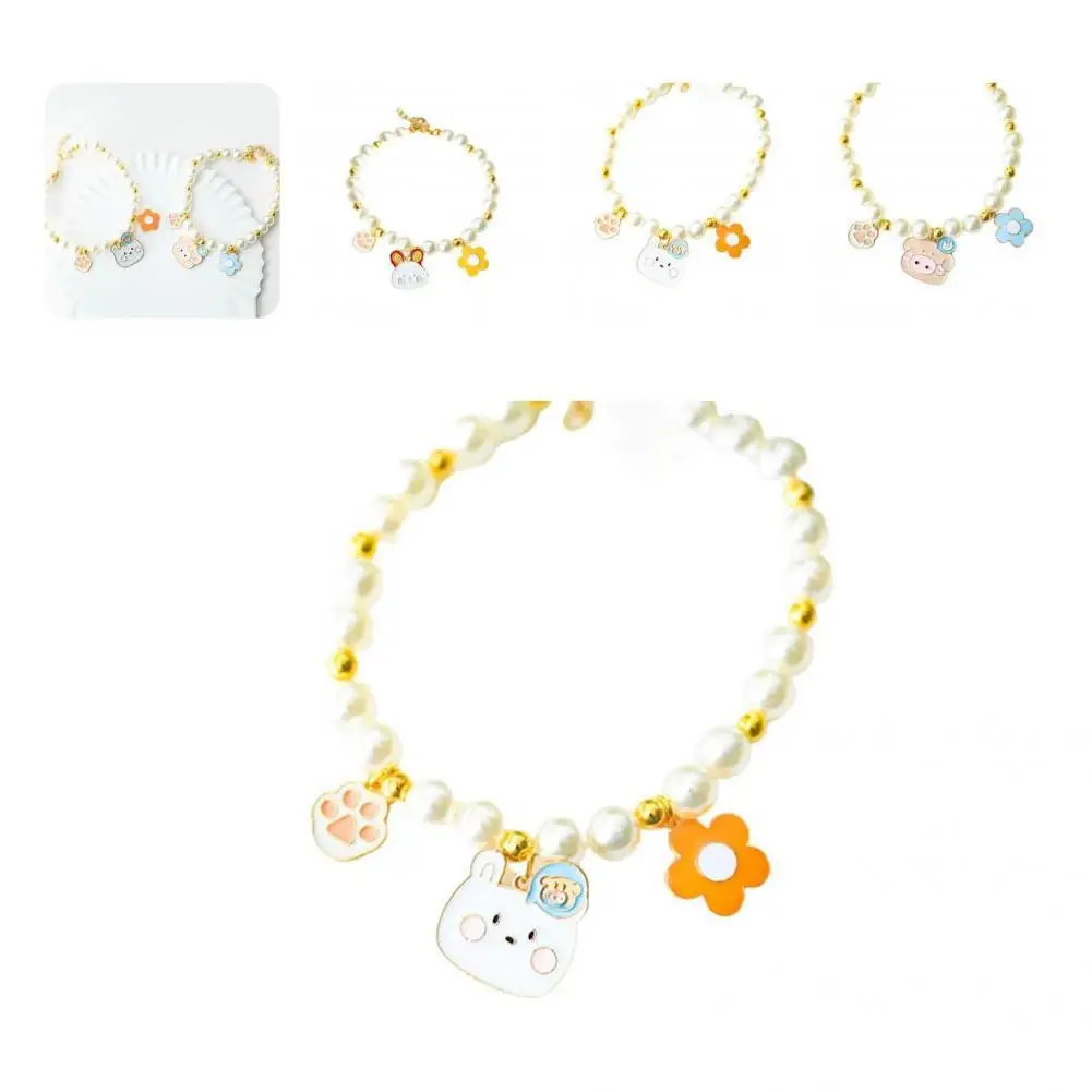 

Универсальное ожерелье с искусственным жемчугом для щенка реквизит для фотосъемки животных яркий цвет ожерелье с котом для привлечения вн...