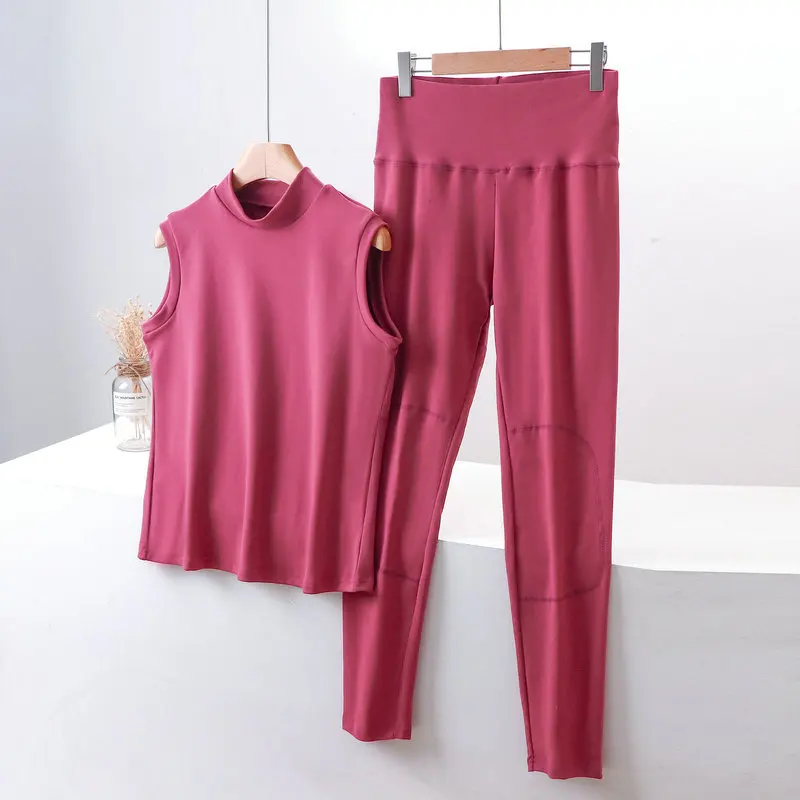 Fdfklak XL-8XL Casual Sleepwear Pijamas New Velvet Warm Pajamas For Women Large Size Sleeveless Vest Pant Suit Pyjama Pour Femme