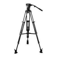 e image ei7063a2 professional 75mm bowl 67inch 2 stage aluminum video tripod with fluid head and adjustable middle spreader