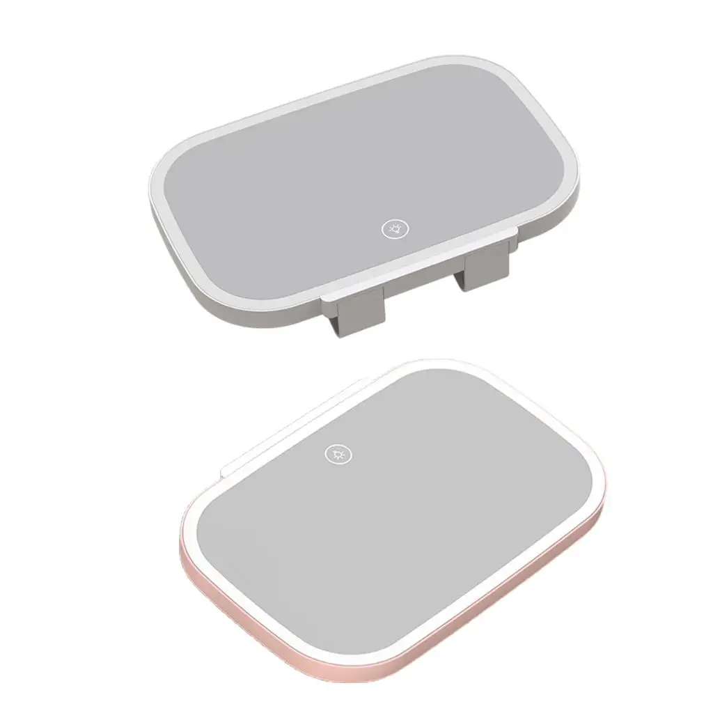 

Car Cosmetic Mirror Three Levels Dimming Style USB Charging Large Size with Touch Screen for Make up Adult Unisex Men