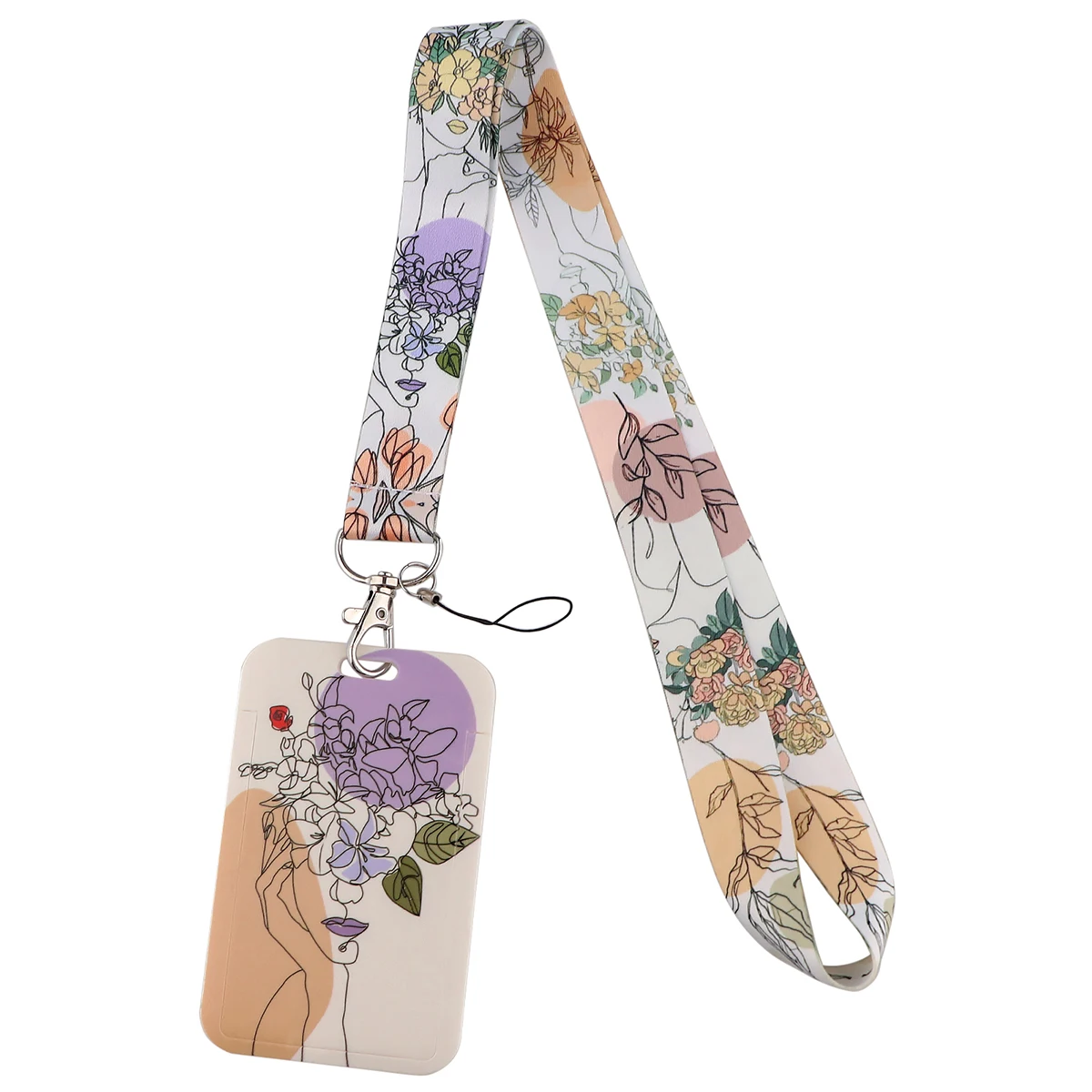 

Minimalist Flowers Lanyard For Keys ID Credit Bank Card Cover Badge Holder Phone Charm Key Lanyard Keychain Accessories