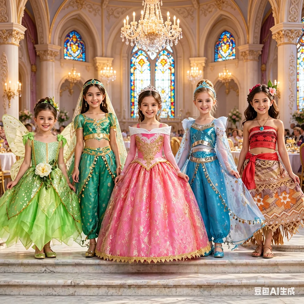 Фото Платье Muababy Belle Aurora Elsa Anna, комплект костюмов принцессы для девочек, сказочный праздничный костюм на Хэллоуин, карнавал, вечеринку, от 2 до 8 лет, Vestido №2